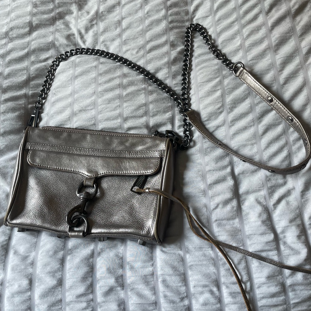 Silver Rebecca Minkoff Mini Mac Purse